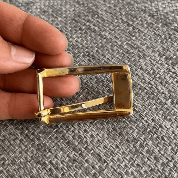 vtg craft set of 2 belt buckles‎ goldtone silvertone skinny belt supply - Picture 4 of 8